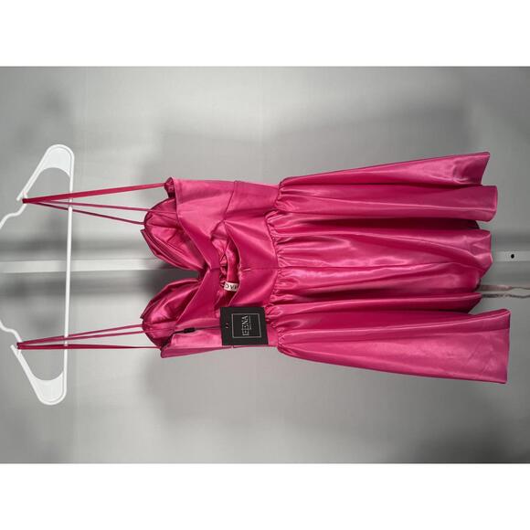 NWT Mac Duggal Fuchsia Bow Bubble Hem Mini Dress Size 8 - Picture 8 of 10